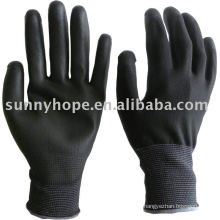 Schwarze PU-beschichtete Handschuhe mit 13G Nylon Liner